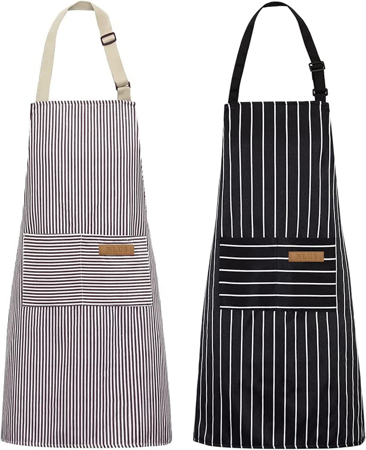 Women Kitchen Accessories - 검정색 흰색 줄무늬 주방 앞치마 남성
