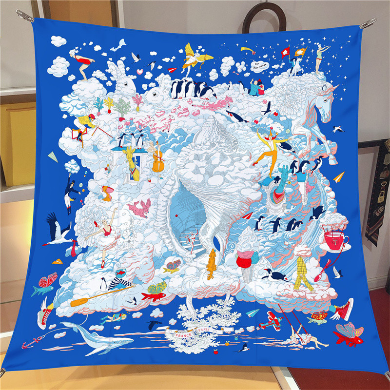 POBING-능직 실크 스카프 유로 말 프린트 스퀘어  - Silk Scarf Square 리뷰 및 가격