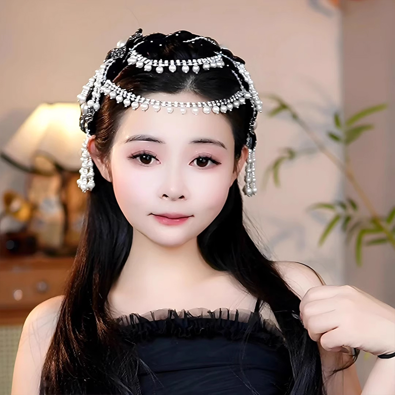 프랑스 레트로 꽃 비즈 태슬 헤어밴드, 에스닉 스타일  - Women Accessories Sale 리뷰 및 가격