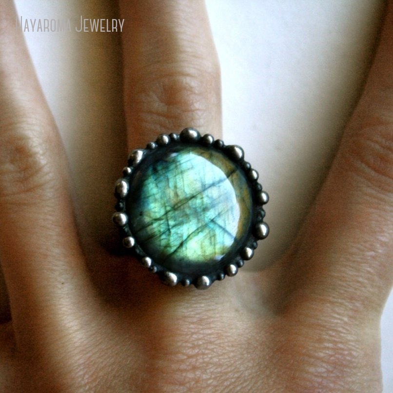10pcs 아쿠아 Labradorite 라운드 반지 여 - Women'S Emo Accessories 리뷰 및 가격