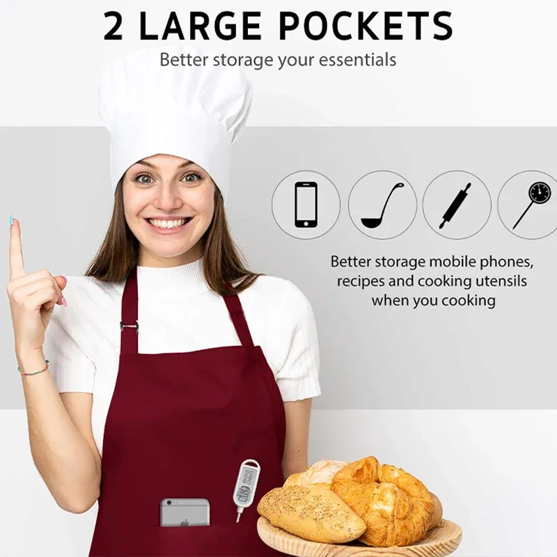 앞치마 요리사 모자 음식 서비스 주방 정장 정육점 모자 - Women Kitchen Accessories 리뷰 및 가격